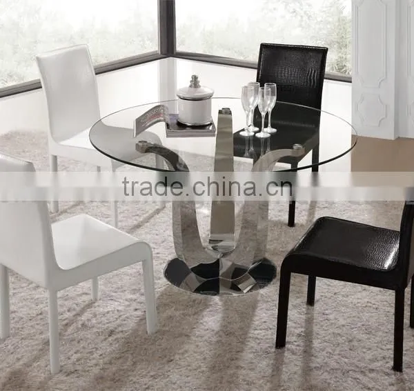 Simple Design Dining Table With Clear Glass Top photo-2