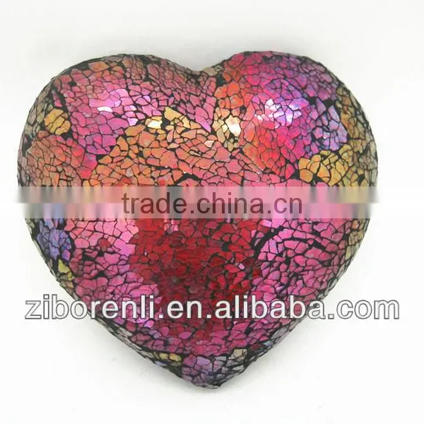 Gift Set Crackle Mosaic Iridescent Glass Hearts photo-2