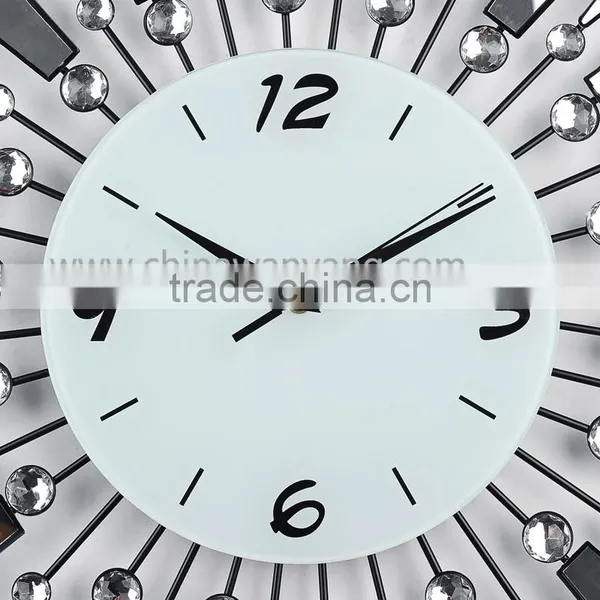 Metal Crystal Wall Digital Clock With Mirror photo-2