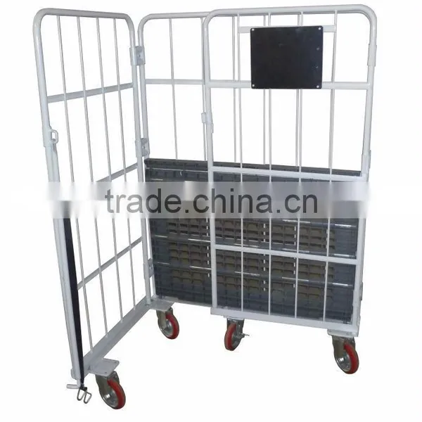 Welded Structure Stackable Roll Container With Roof photo-3