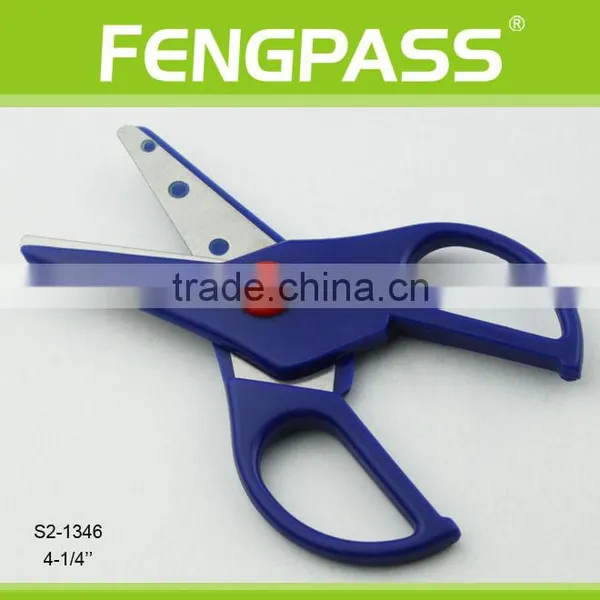 S2-1346 4-1/4" 2CR13 Stainless Steel PP Plastic Handle Paper Cutting Stationery Scissors / Zig Zag Scissors photo-2