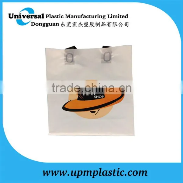 Hot Sale PE Blockbottom Soft Loop or Flexile Loop Handle Plastic Bag for Hat Shop photo-2