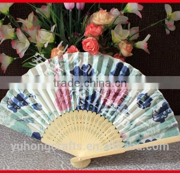 Wholesale Bamboo Fabric Hand Folding Fan photo-3