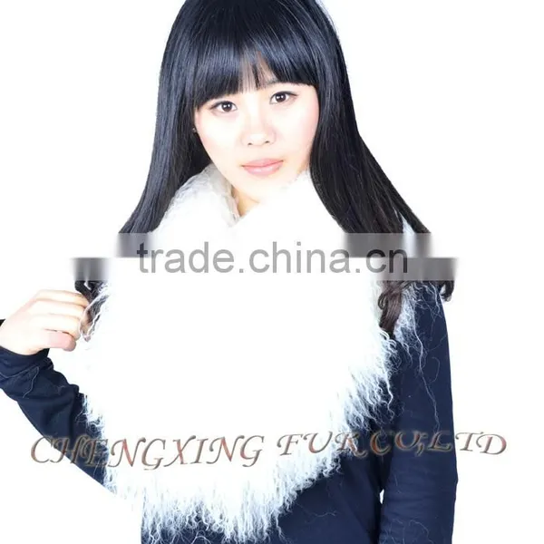 CX-A-52D Garment Accessories Big Size Custom Mongolian Lamb Fur Collar photo-2