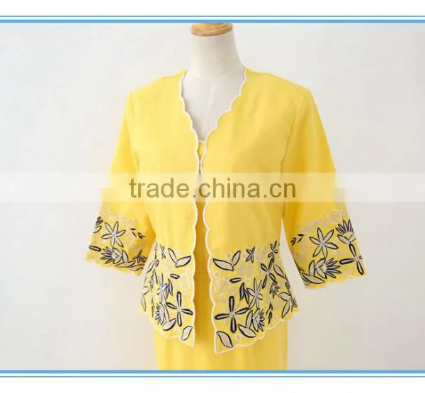 New Fashion Ramie Cotton Multi Colors Emboidery Jacket Dress Suits For Woman photo-2