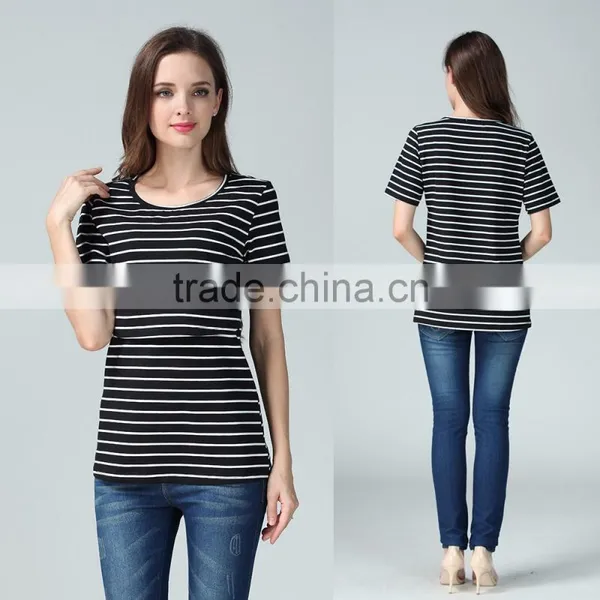 Summer Wholesale Maternity T-shirts for Pregnant Women Cotton Breathable Nursing Tops Outdoor Breastfeeding Clothing photo-5