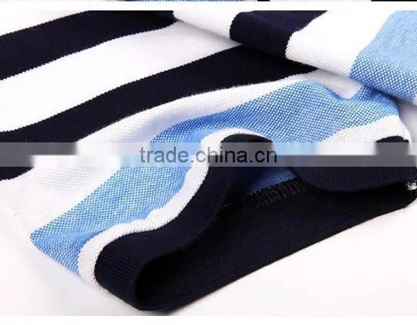 High Quality Latest White And Green Stripe Polo Shirts Pattern For Men 100% Cotton photo-4