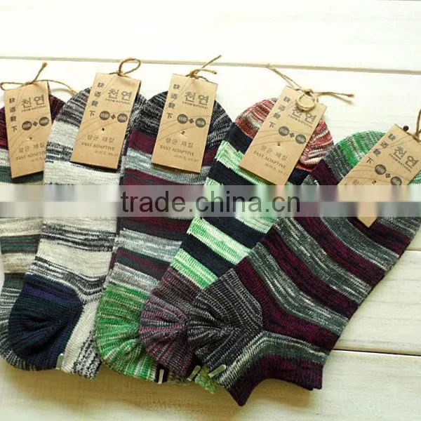 Show Socks Men Male Cotton Boat Happy Socks Non-Slip Invisible Stripes Geometric Socks No Show Slippers Meias photo-3