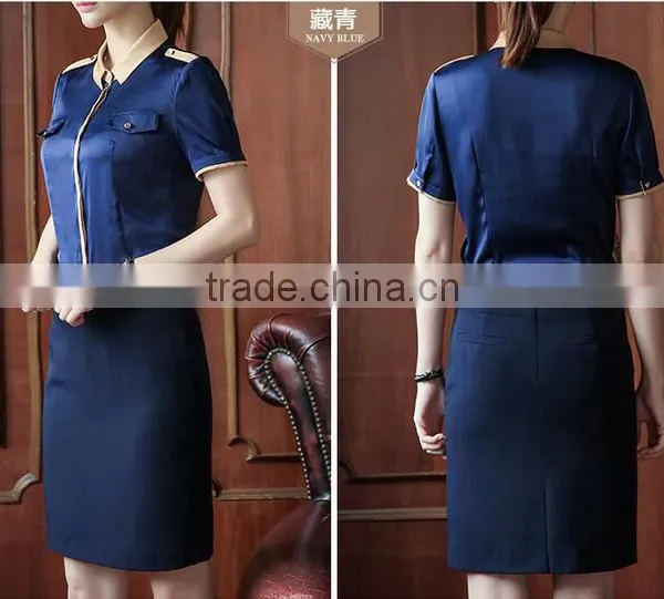 Custom High Quality Short Sleeve Latest Beautiful Blouse Styles Formal Shirt Blouse Pattern photo-4