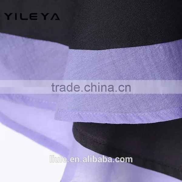 Lovely Purple Hem Designed Casual Women Short Front Long Back Skirts photo-4