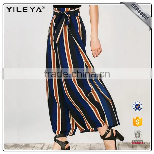 2017 Striped Wide Leg Pants,pants for Woman,chiffon Pants