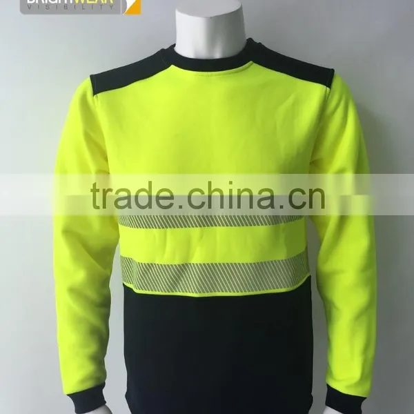 80% Polyester 20% Cotton Fleece hi Vis Safety Sweatshirt