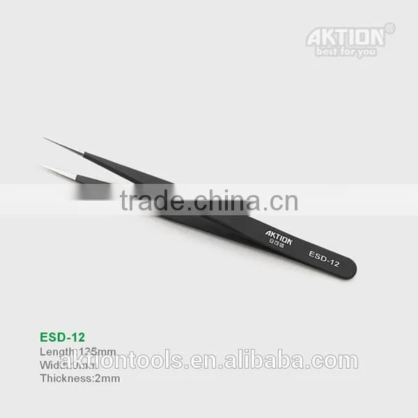 Factory Direct Sale ESD10-17anti-static Tip Elbow201stainless Steel Tweezers photo-4