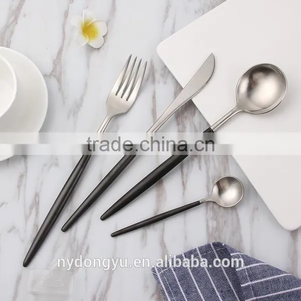 304 Stainless Steel White Gold Knife Fork Spoon 4 Piece Set Tableware/chnuhuka Fork Knife Set Cultery /fancy Dining Tableware photo-4