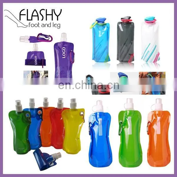 Blank Foldable Water Bottle Collapsible Water Bottle In Stock photo-3