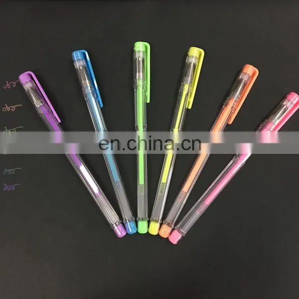 Wholesale Plastic Fluorescent Gel Ink Pen Gel Pens That Write on Black Paper photo-4