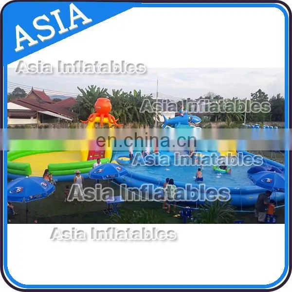 Commercial 15m Big Portable Inflatable Water Park , Inflatable Water Park photo-3