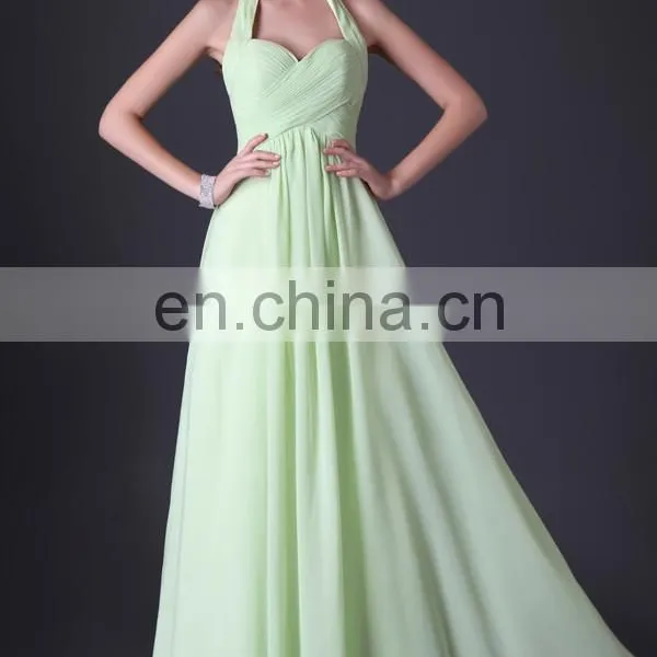Grace Karin Chiffon Fashion Halter Long Bridesmaid Dress CL3461 photo-2