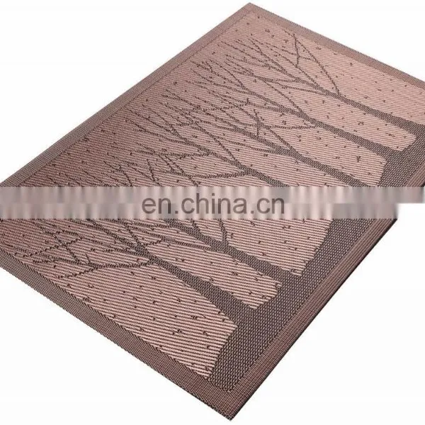 Reversible Golden Brown Color Vinyl Woven Tree Dinner Table Placemat Winter Set photo-4