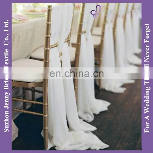 C214C Ivory Chiffon Sashes Wedding Decoration Organza Flower Chair Sash photo-4