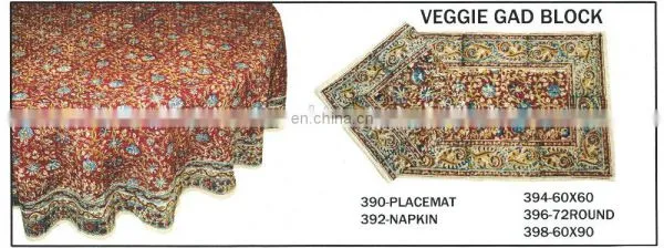 HAND BLOCK PRINTED TABLE CLOTH MAT & NAPKIN