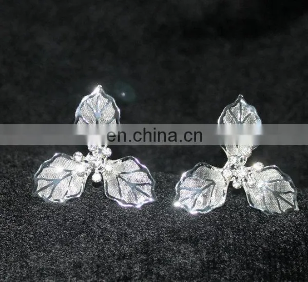 New Silver Plated Wedding Bridal Rhinestones Crystal Pearl Flower HairPin