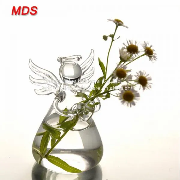 Glass Products Hand Made Angle Glass Vase for Hydroponic Container