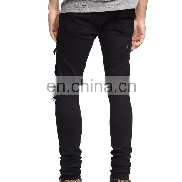 DiZNEW Guangzhou Factory Distressed Damage Embroidered Snakes Jeans Men photo-5