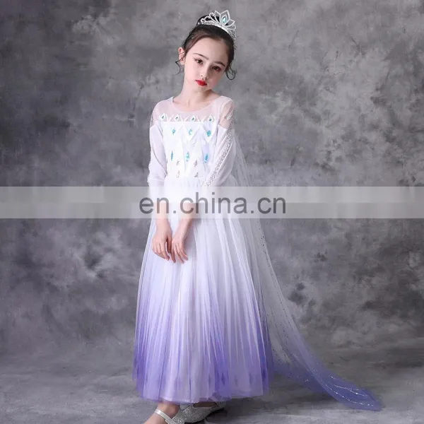 Snow Queen 2 Dress for Girls Formal Birthday Frock Sequins Cloak Kids Party Dress Elsa Dress Magic Wand Cosplay Princess Costume photo-3