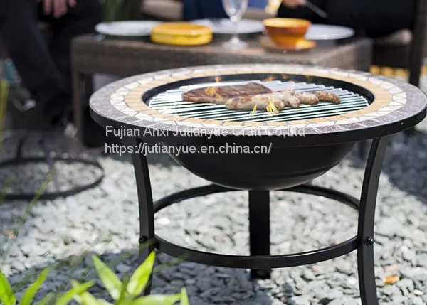 Outdoor Metal Brazier Square Table Firepit Garden Patio Heater/BBQ/Ice Pit With Waterproof Cover (Fire Pit & Grill) photo-3