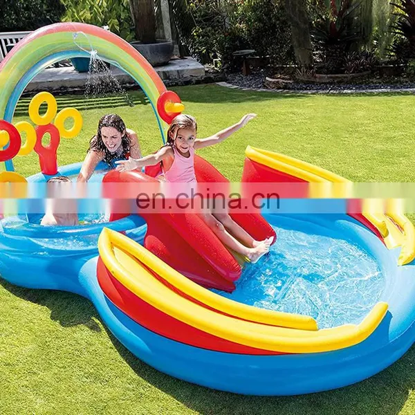 Rainbow Ring Inflatable Play Center Inflatable Pool Slide For Kids photo-2