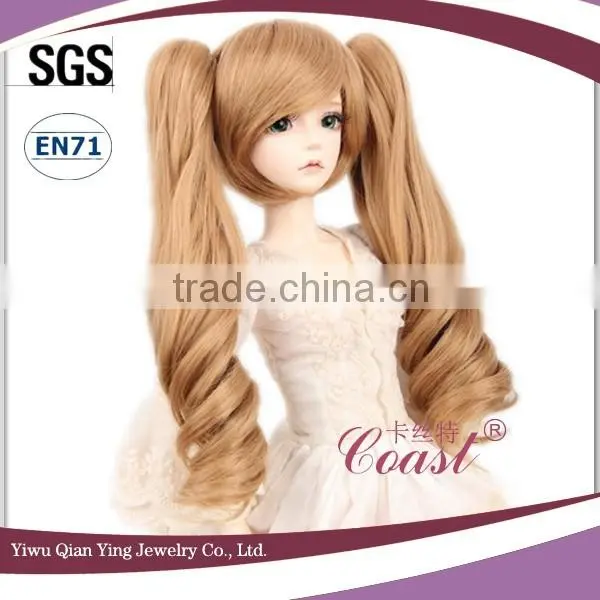 Cheap Synthetic Hair Fashion Doll Wig With Two Brown Clip Ponytail photo-3