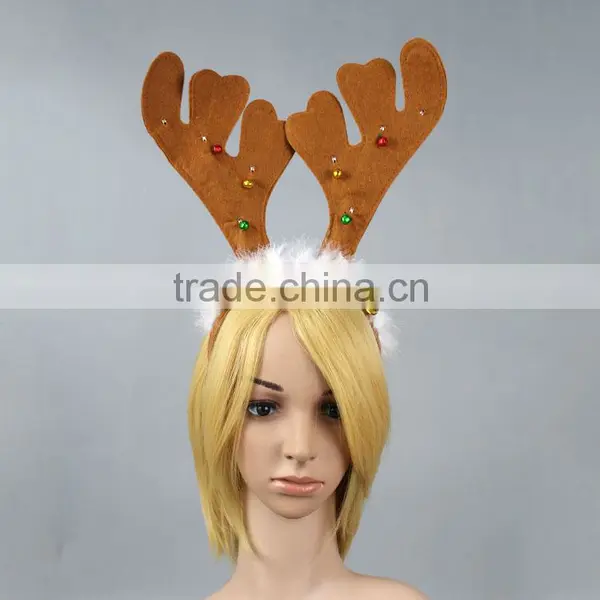 Wholesale Design Christmas Party Small Bell and LED Ornament Antlers Headband photo-4
