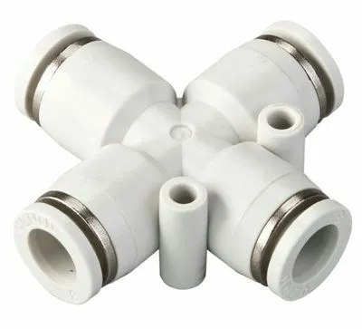 PZA 4mm/6mm/8mm/10mm/12mm/16mm 4 Way Cross Connector Pneumatic Hose Quick Fitting photo-2