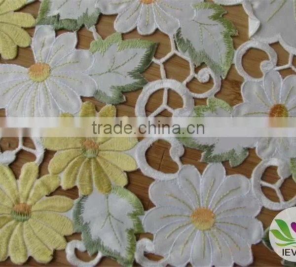 Yellow and Green Flower Hand Embroidery Tablecloth Manufacturer Wholesale Tablecloth Lmzc1007(1)K photo-2