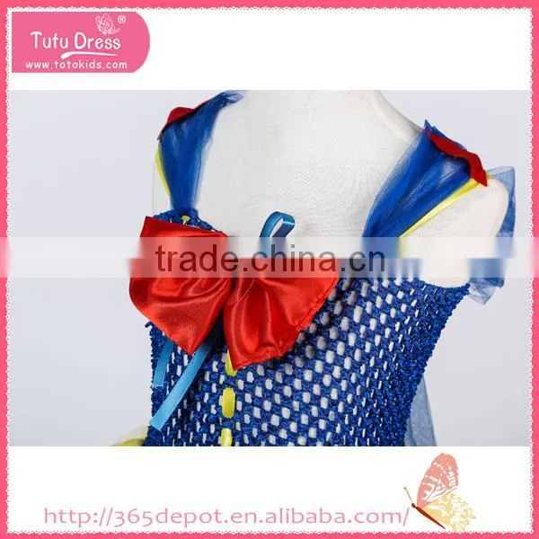 Softtextile Yarn Bright Yellow Bowknot Tutu Fluffy Voile Girl's Dress Children Frocks Designs photo-5
