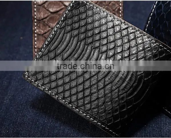 High Quality Custom Logo White and Black Color Unisex Genuine Real Big Scale Python Skin Leather Wallet photo-6