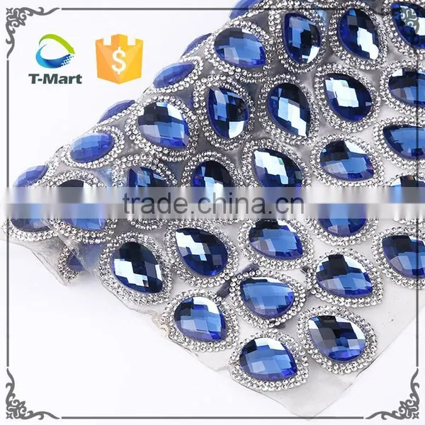Shinning Hot Fix Big Glass Stone Roll Crystal Rhinestone Mesh Quality Choice photo-3