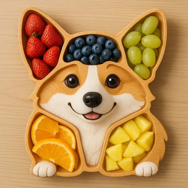 Dog Theme Delicatessen Platter Wooden Craft Puppy Tray photo-5