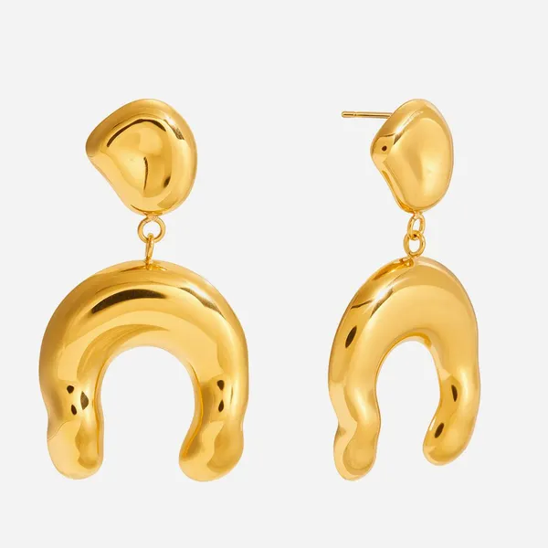 Tarnish Free Gold Plated Stainless Steel Earrings Waterproof Jewelry photo-4
