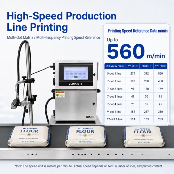 Industrial CIJ Printer for Flour Bags Food Packaging and High-Speed Production Line Coding photo-2