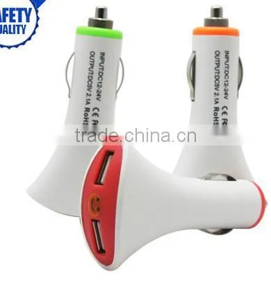 New Products 2016 12v Car Battery Charger Indicator Light Portable Dual Usb Car Charger With Smile Face Free Sample photo-5