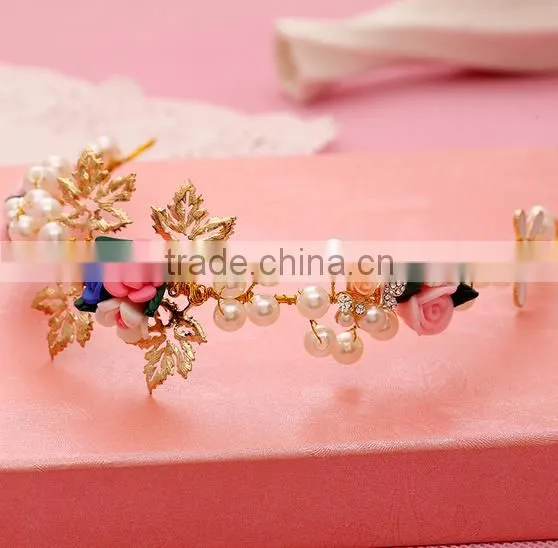 Hair Accessories Hair Jewelry Rhinestone Wedding Flowers Gold Plated Jewelry Wholesale Crowns photo-5