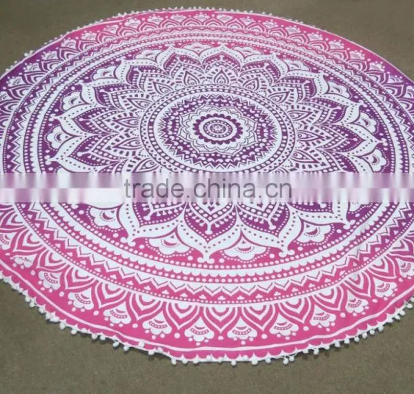 Mandala Printed Round Beach Towel 72 Inch Roundies Wholesale photo-3