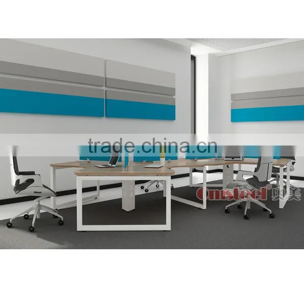 Curved Office Desk, 120 Degree Combination Desk