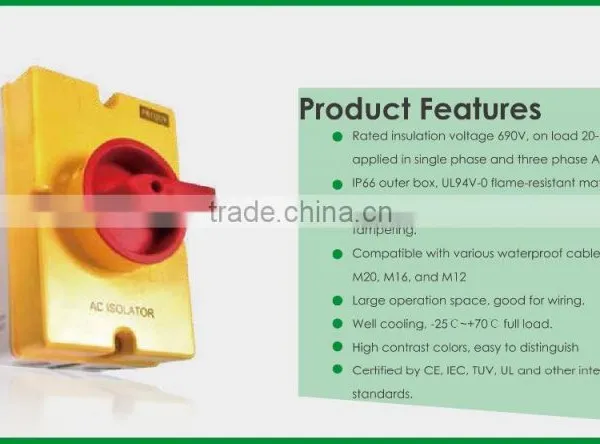 AC Isolator Switch Enclosure IP66 PV Solar 690V 20A-80A 3pole photo-4
