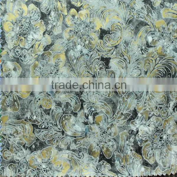 2016 Hot Sell Multi-color Spraying Printing Pattern pu Artificial Leather Fabrics 100% Visco Faux Leather for Bags Garment photo-2