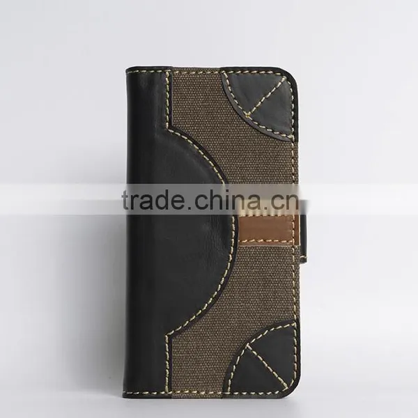 Case for IPhone 6S With Full-grain Cowhide Leather Black Handmade Case for Mobile Phone OEM/ODM Accepted