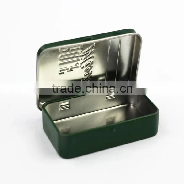 OEM Glossy Lamination Varnish Printing Rectangular Metal Lip Balm Container With Hinge photo-3