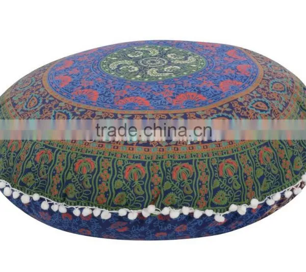 Large Floor Cushions Indian Outdoor Pillow Cover Decorative Throw Pillows Pom Pom Roundie Boho Cushion Cover